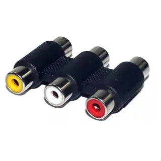[14769] Emenda Plug Rca Tripla Niquel Femea/Femea 04237