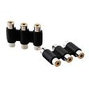 [14769] Emenda Plug Rca Tripla Niquel Femea/Femea 04237