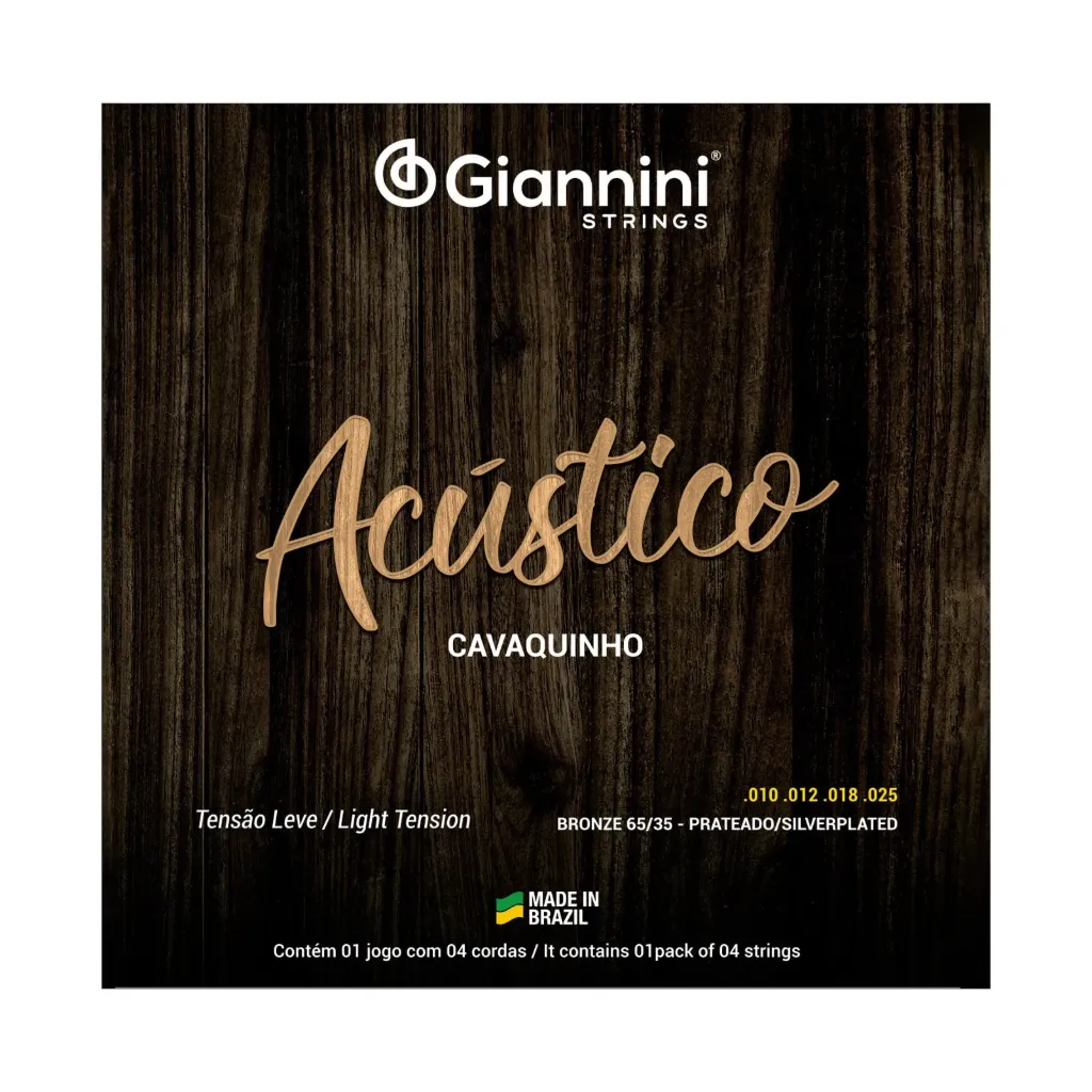 [14315] Encordoamento Cavaquinho Giannini Acustico GESCLA Bronze Leve Com Bolinha