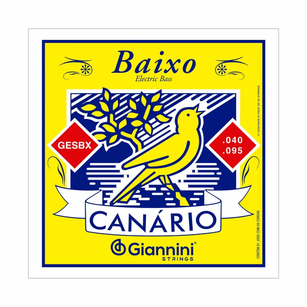 [14290] Encordoamento Contrabaixo Giannini Canario GESBX 4 Cordas 040
