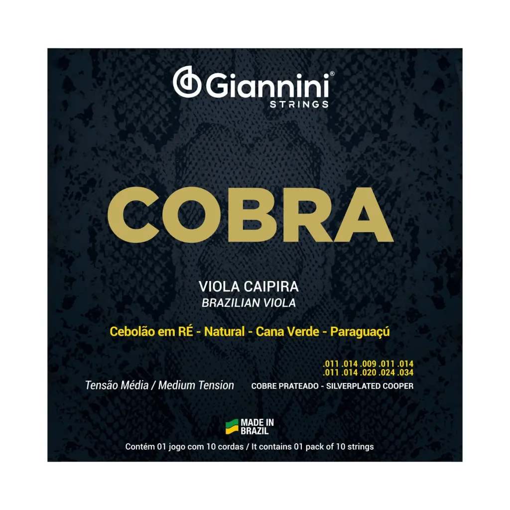 [8423] Encordoamento Viola Giannini Cobra GESVM Re Media Cobre Prateado