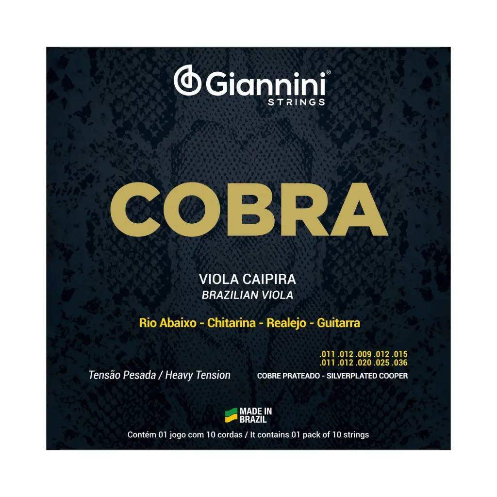 Encordoamento Viola Giannini Cobra GESVP Pesada Cobre Prateado Bolinha