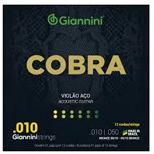[18876] Encordoamento Violao Aço 12 Cordas Giannini Cobra GEEF12M 010 Bronze