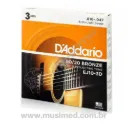 Encordoamento Violao Aço Daddario EJ10-3D 010 Com Corda Extra PL010 Kit Com 3 Unidades