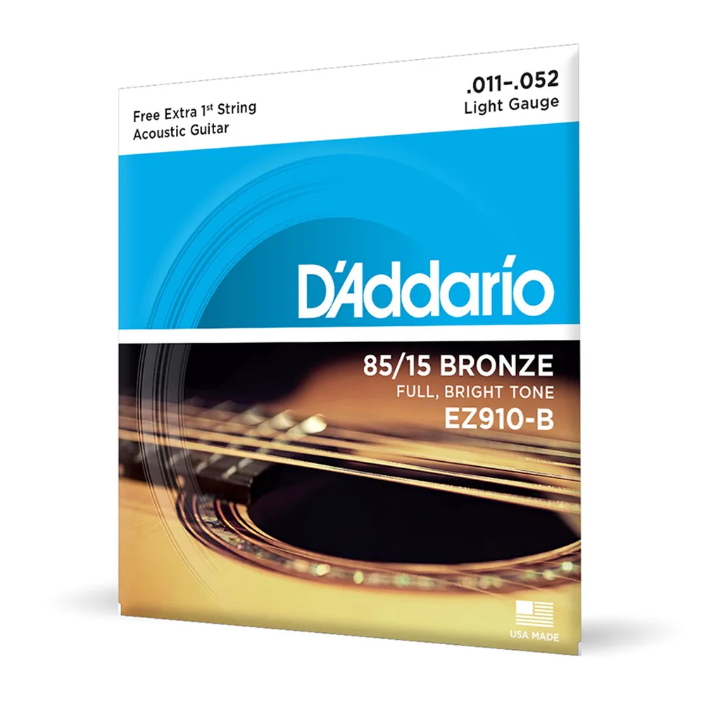 Encordoamento Violao Aço Daddario EZ910 011 Bronze Com Corda Extra PL011
