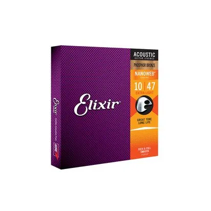[17990] Encordoamento Violao Aço Elixir Extra Light 010 Nanoweb