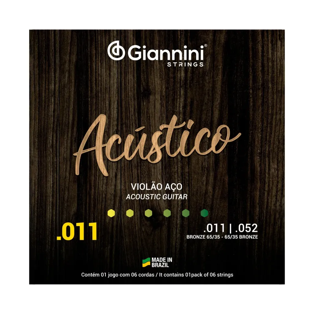 [20297] Encordoamento Violao Aço Giannini Acustico GESPW 011