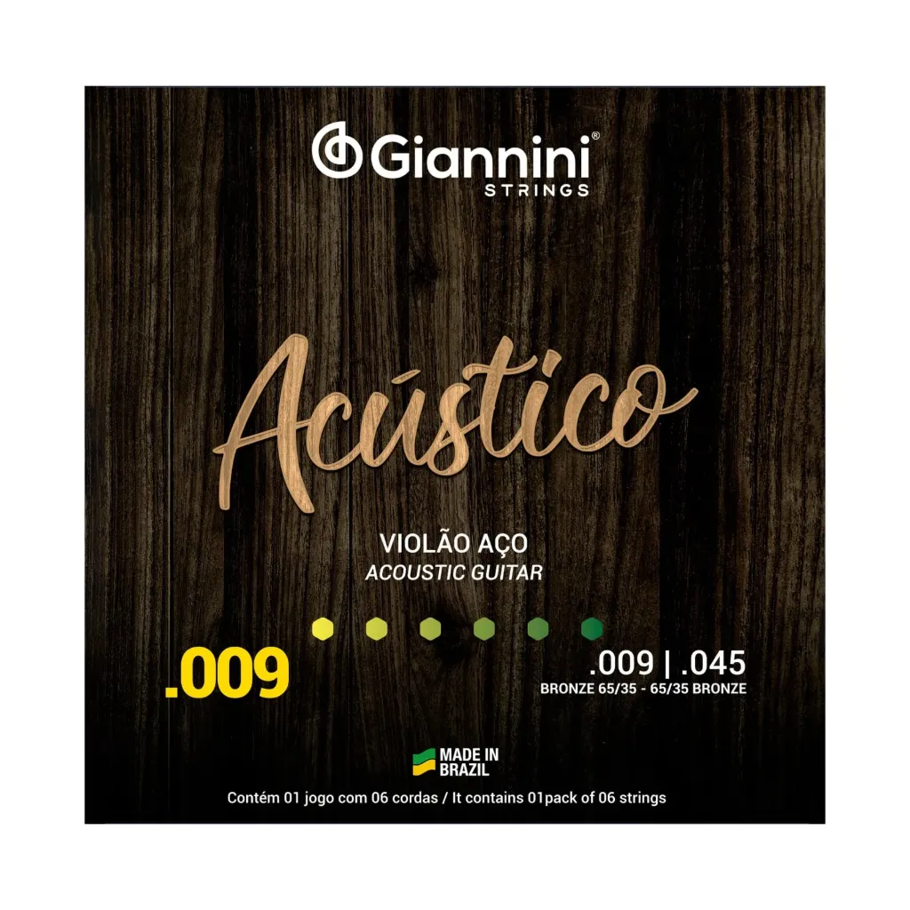 Encordoamento Violao Aço Giannini Acustico GESWAL 09