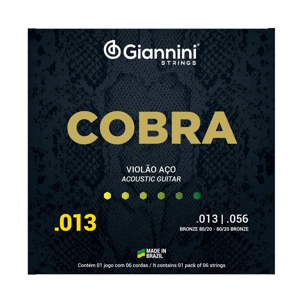 [14321] Encordoamento Violao Aço Giannini Cobra CA82M 013 Bronze