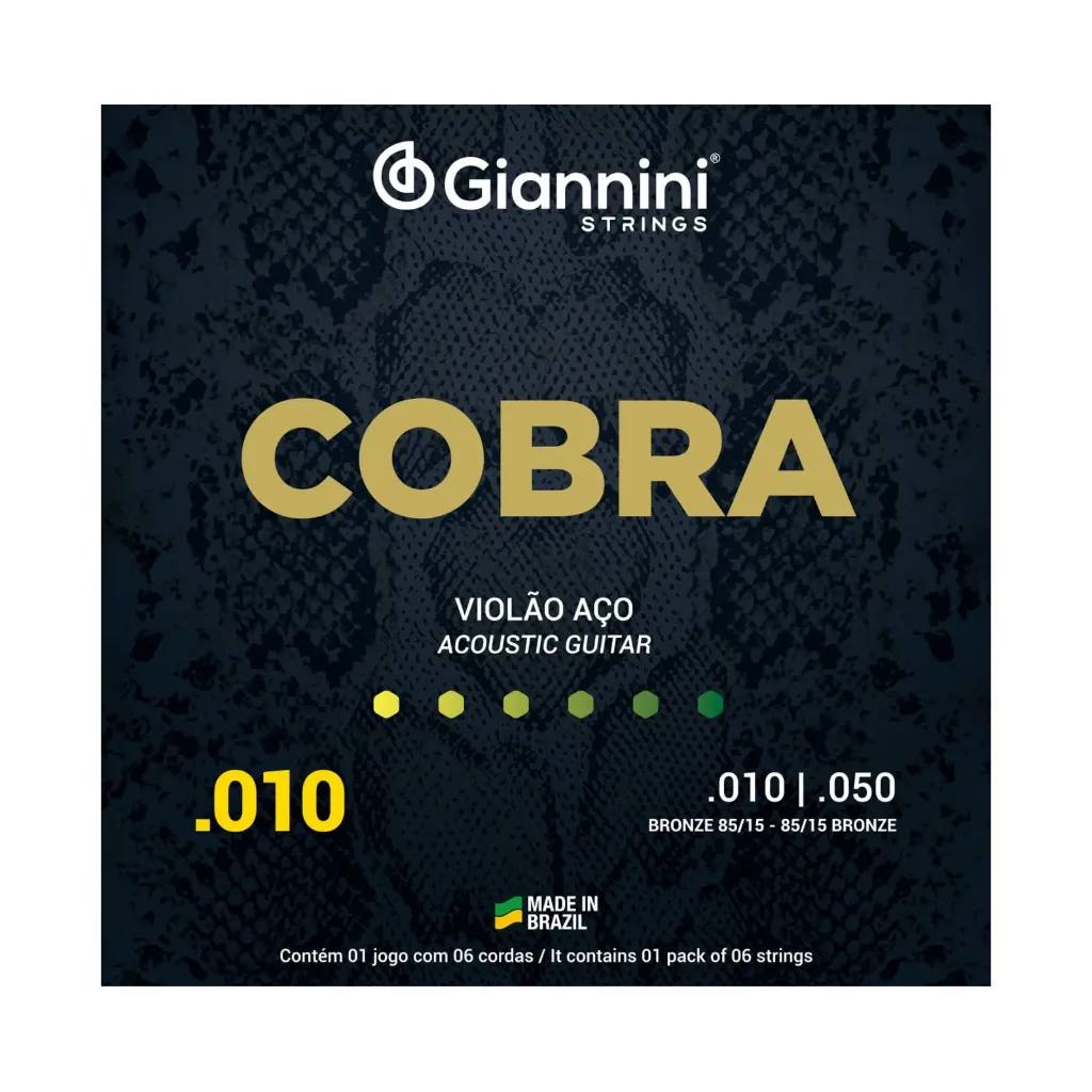 Encordoamento Violao Aço Giannini Cobra GEEFLE 010 Bronze