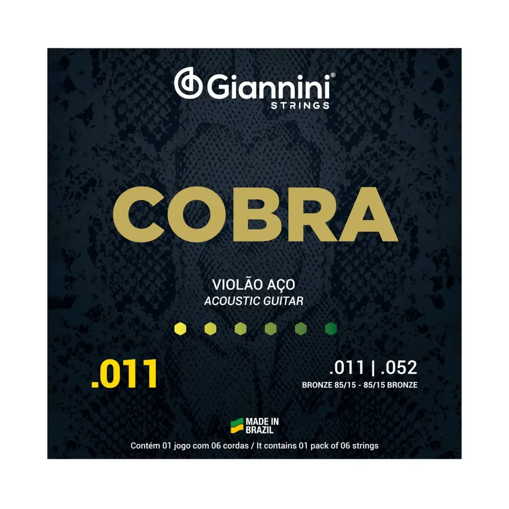 Encordoamento Violao Aço Giannini Cobra GEEFLK 011 Bronze