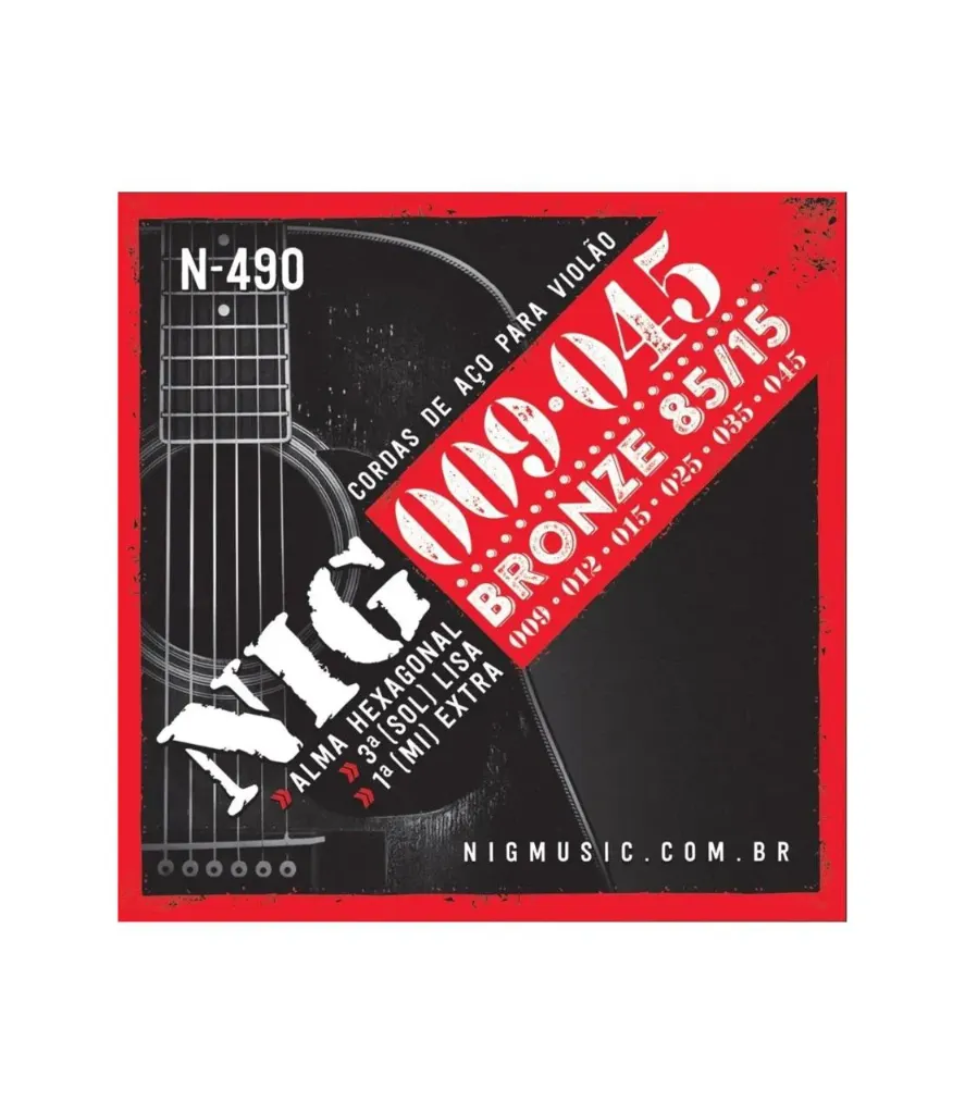 [12555] Encordoamento Violao Aço Nig N-490 09 1º Mi extra