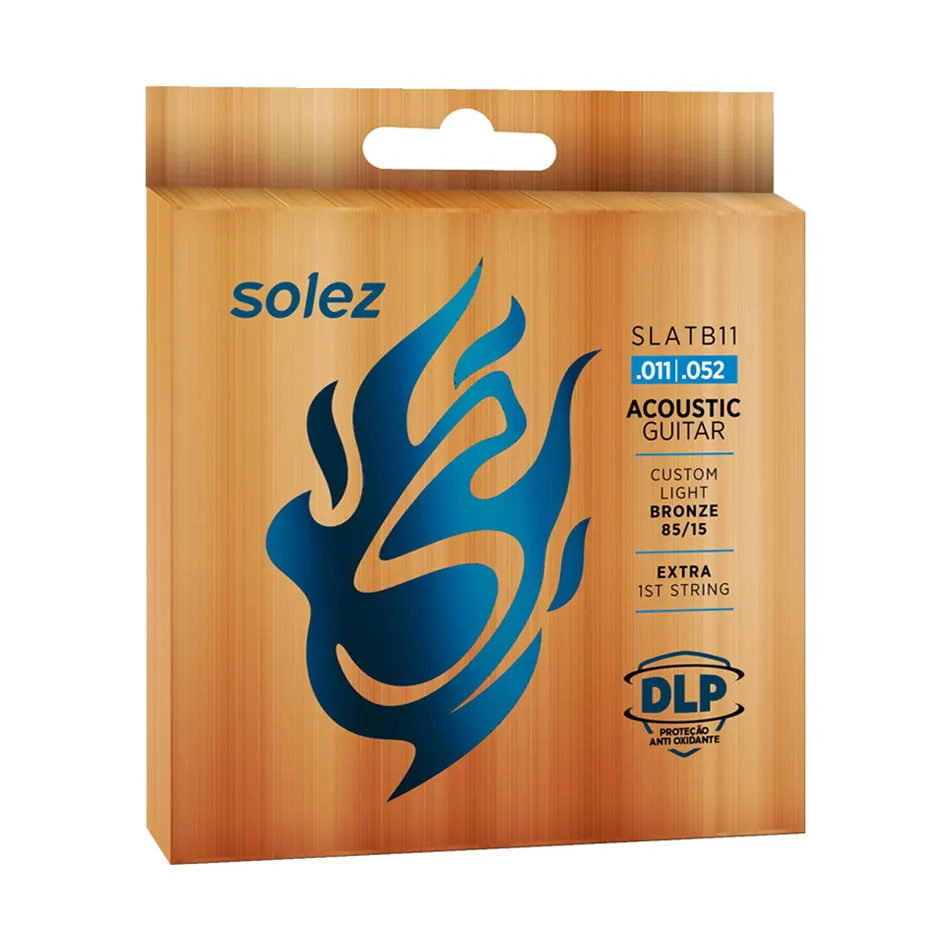 [25018] Encordoamento Violao Aço Solez SLATB11 011 Custom Light Bronze 1º Extra