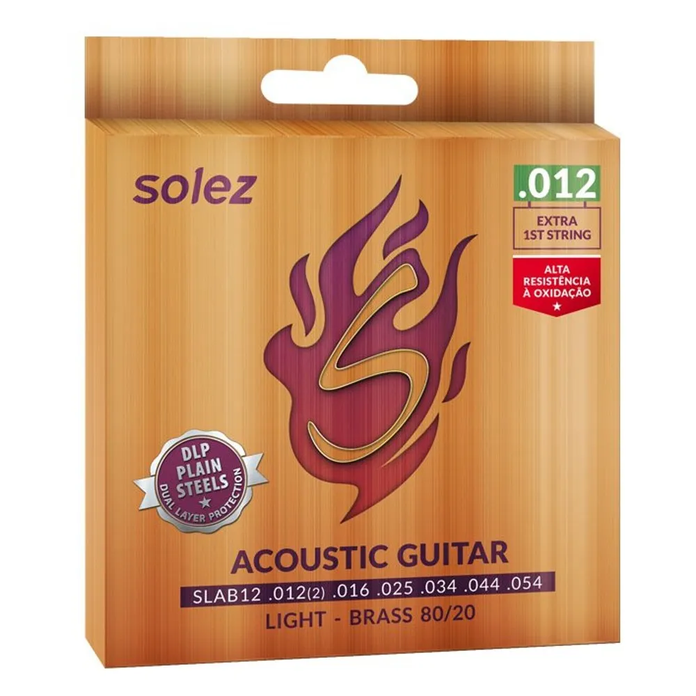 [25017] Encordoamento Violao Aço Solez SLATB12 012 Light Bronze
