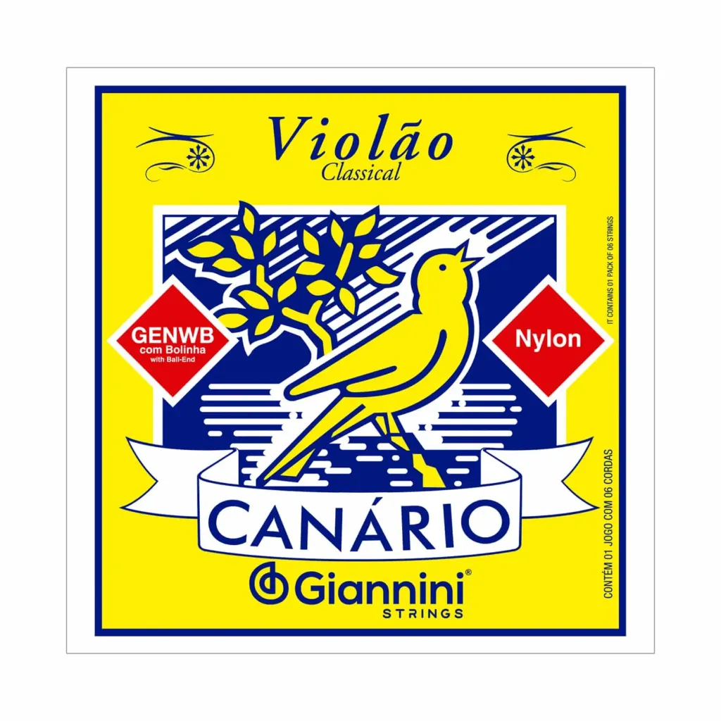[14332] Encordoamento Violao Nylon Giannini Canario GENWB Media Com Bolinha