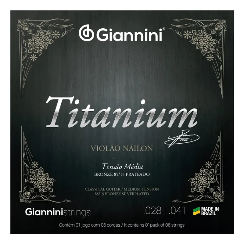 [26239] Encordoamento Violao Nylon Giannini Titanium GENWTM Cobre Prateado