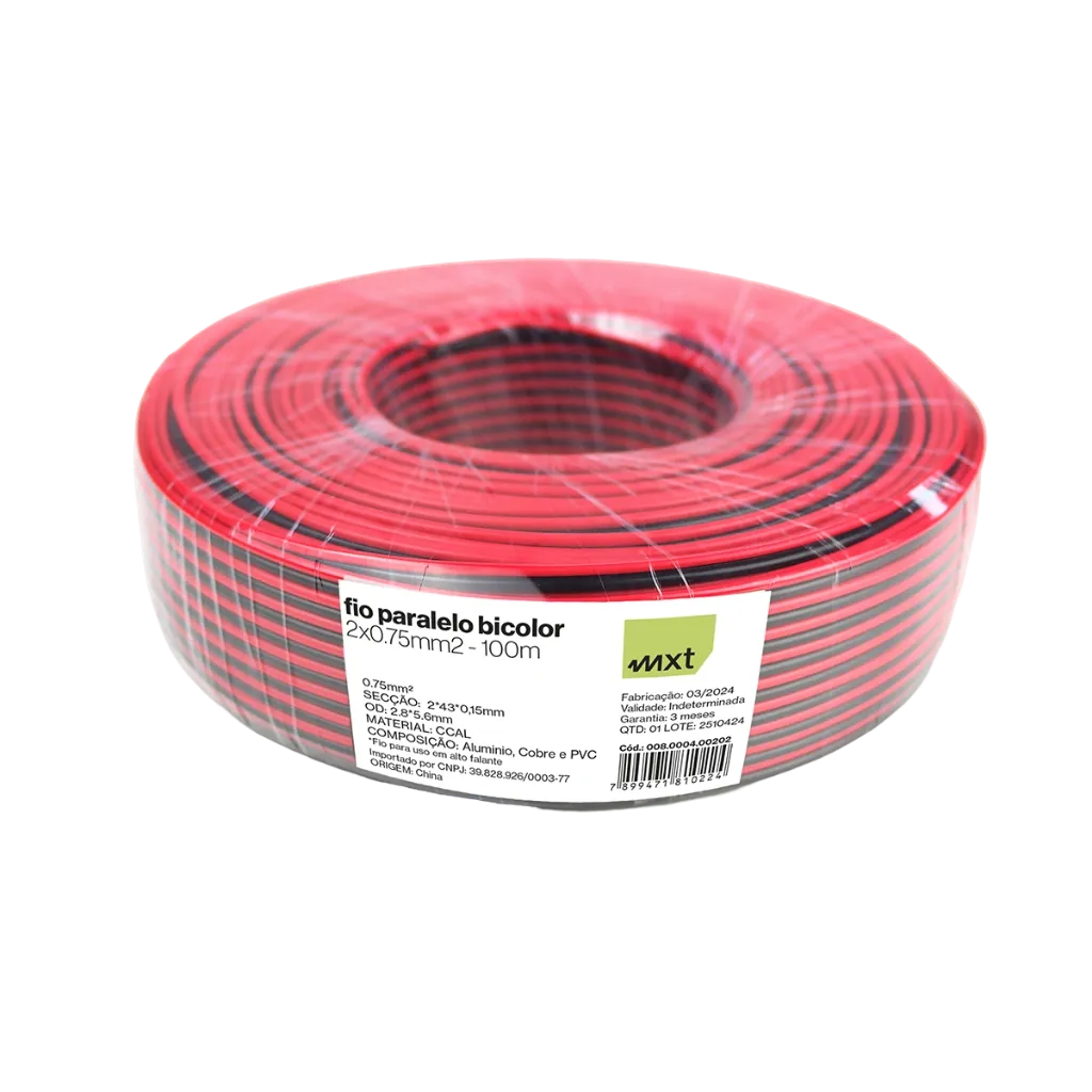 [25918] Fio Bic MXT 2x0,75mm Paralelo Bicolor 8.4.202