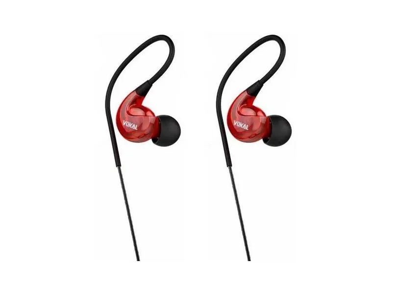 Fone de Ouvido Vokal E40 Extra Bass Preto/Vermelho