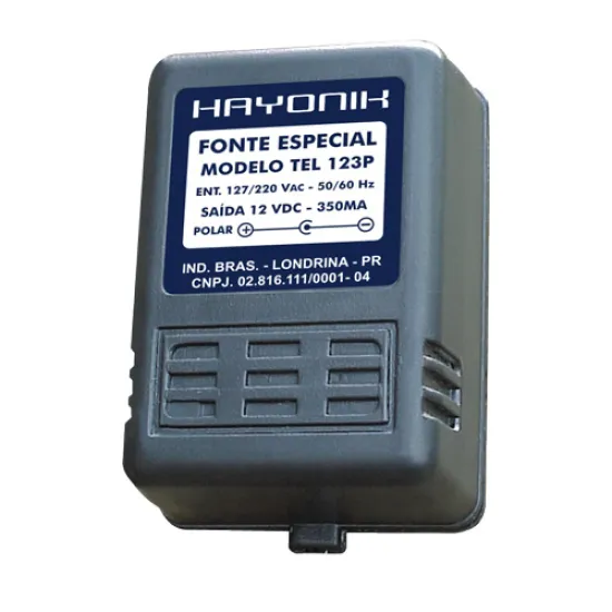 [3621] Fonte Hayonik 12V 350ma Tel 123p Telefone Panasonic Plu 90°