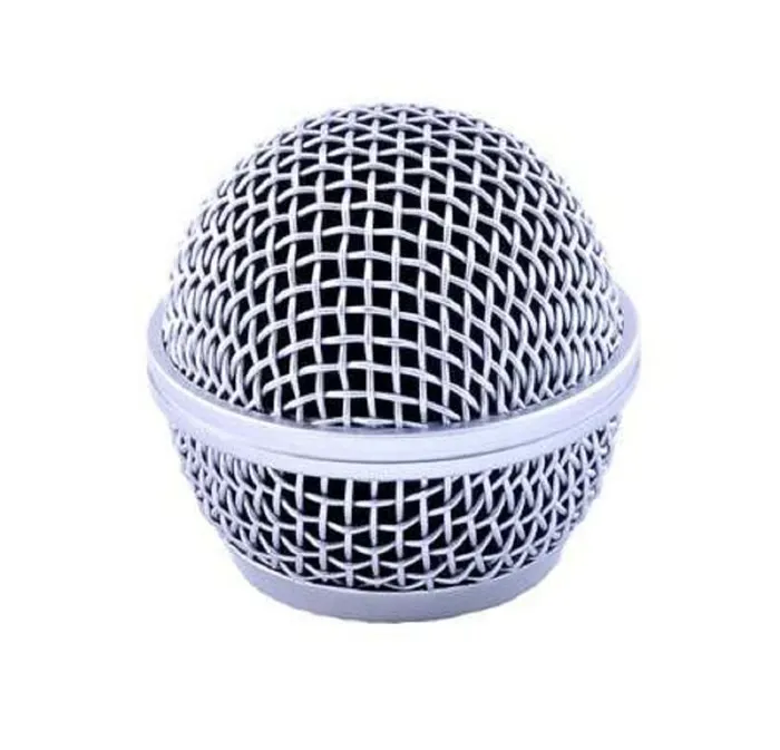 [25649] Globo Protetor Microfone SoundVoice SM-58 Cromado Prata