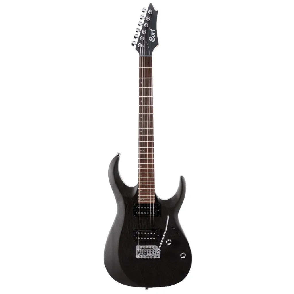 Guitarra Cort X100 OPBK Super Strato Open Pore Black