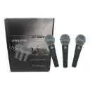Kit 3 Microfones Waldman BT-5800 Com Fio Sem Cachimbo e Cabo