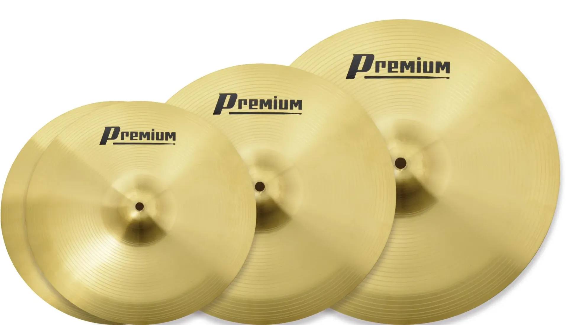 Kit Prato Premium Cymbal 14 Hi Hat 16 Ataque 20 Conduçao