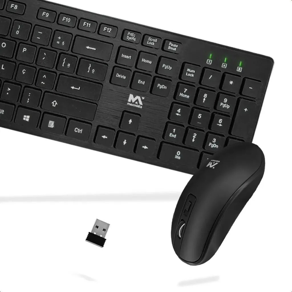 [25111] Kit Teclado e Mouse Usb Sem Fio Maxmidia 13524