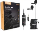 Microfone Com Fio Ksr Pro K1dm Duplo Lapela Omnidirecional