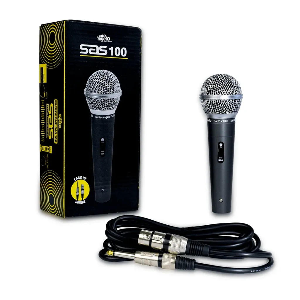 [26351] Microfone Com Fio Santo Angelo SAS100 Cardioide