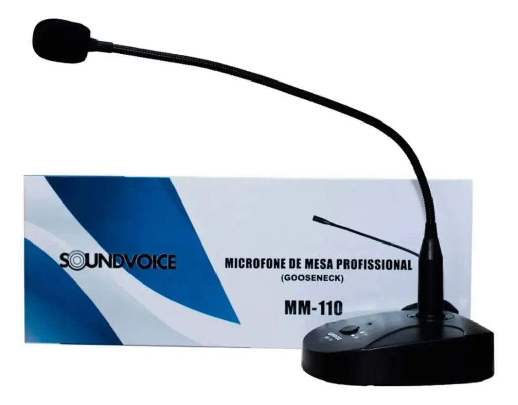 Microfone Com Fio SoundVoice MM-110 de Mesa Com Cabo
