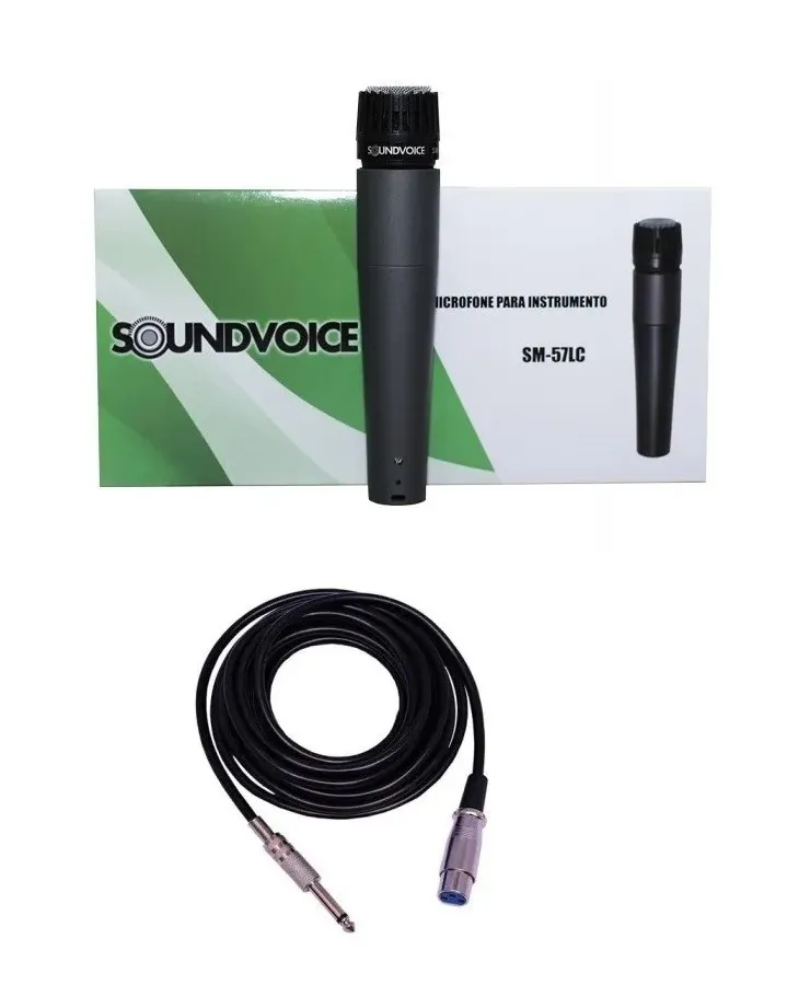 Microfone Com Fio SoundVoice SM-57 LC Com Cabo