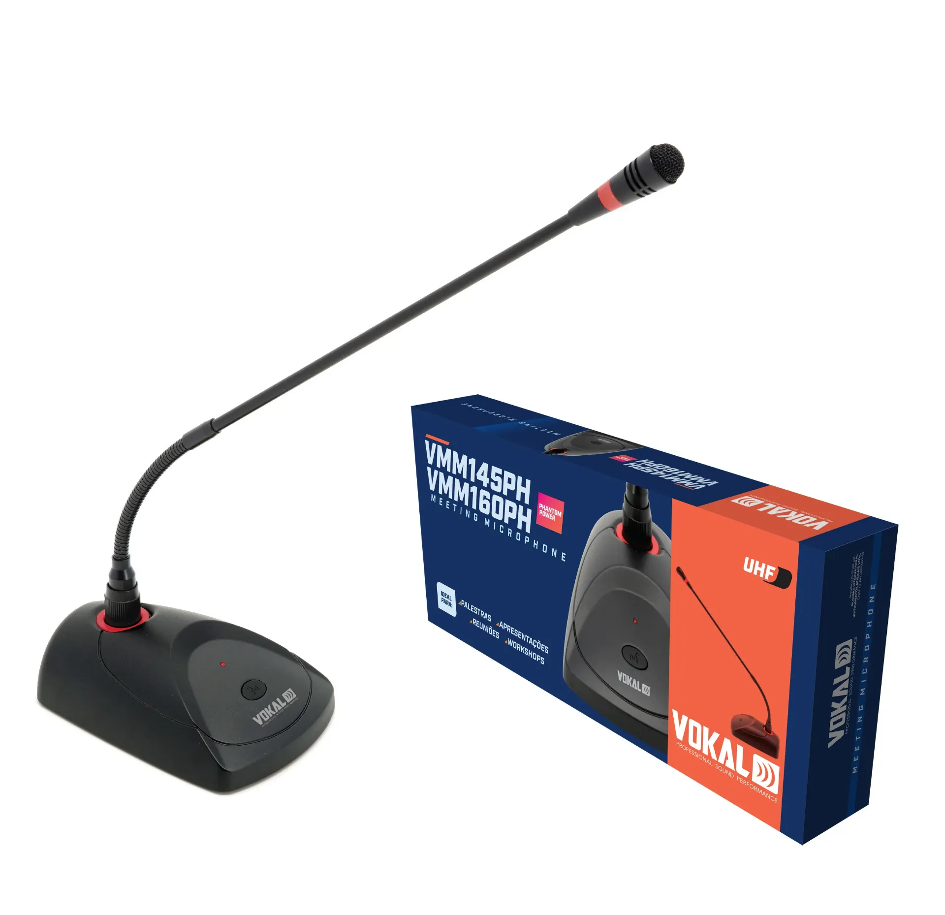 [25078] Microfone Com Fio Vokal VMM160PH Gooseneck Mesa Phantom Power