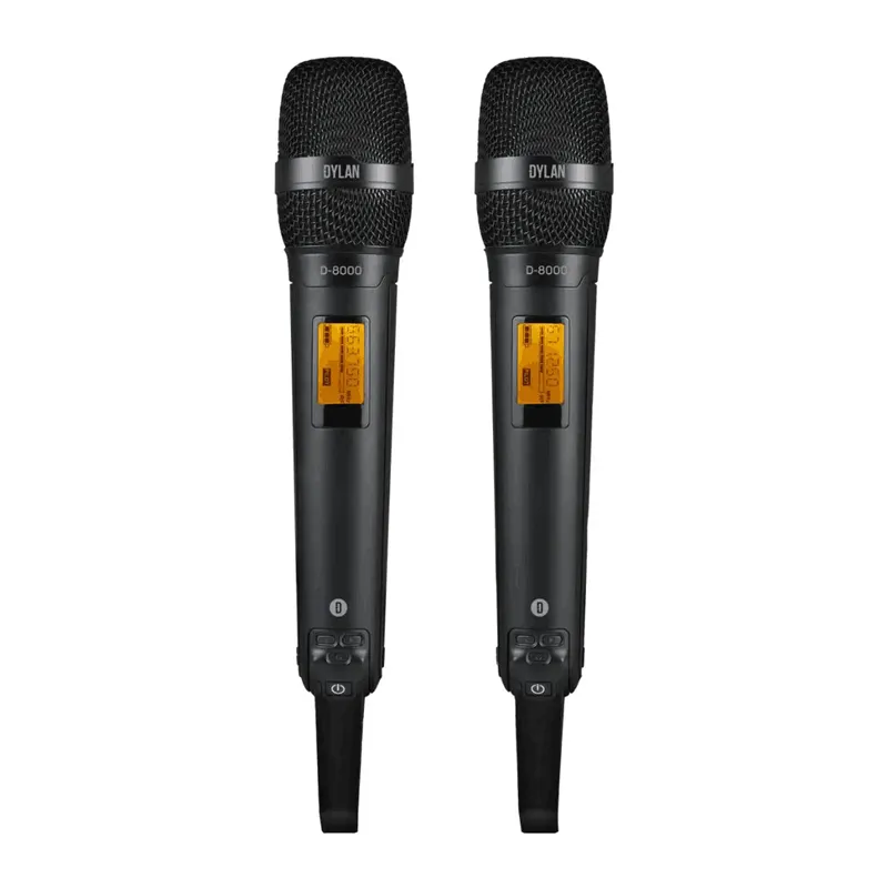 [26298] Microfone Sem Fio Dylan D-8000S Duplo Mao UHF