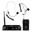Microfone Sem Fio Dylan UDX-03 MULTI Duplo Auricular Lapela UHF 
