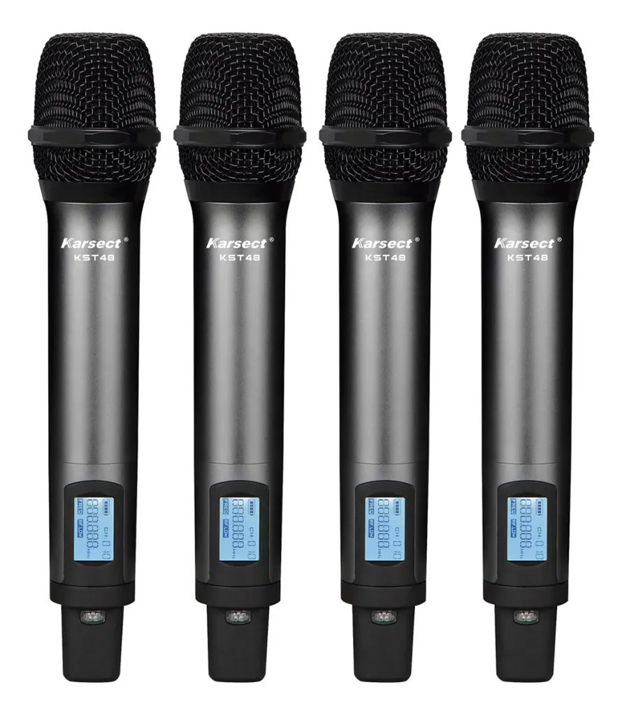 [26360] Microfone Sem Fio Karsect KRP4R Quadruplo Mao Rack