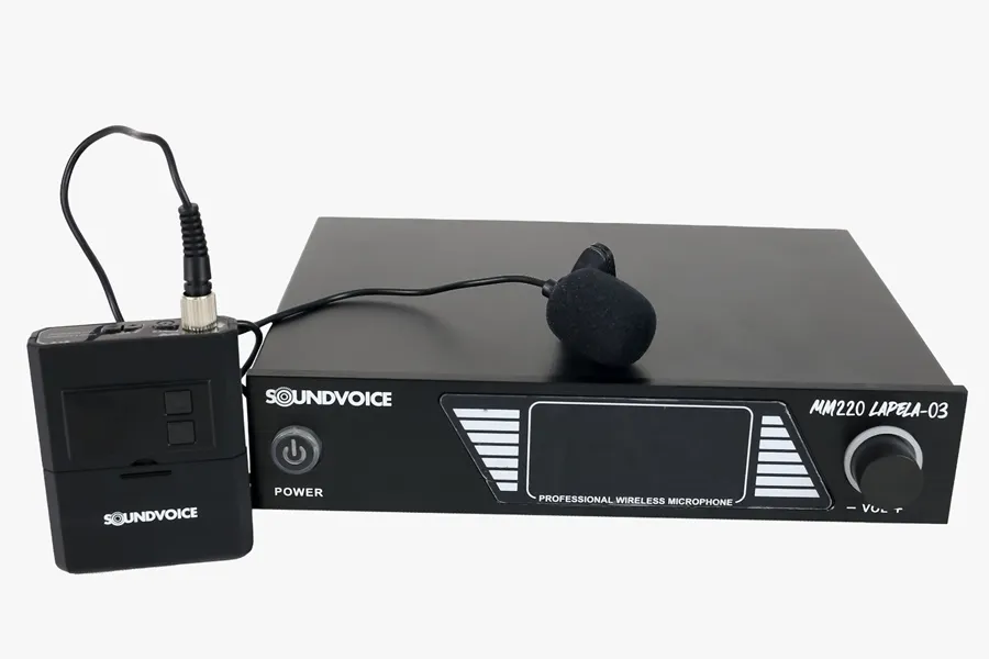 [26226] Microfone Sem Fio SoundVoice MM-220SF Single Lapela