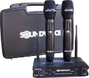 Microfone Sem Fio SoundVoice MM-320 SF Duplo Mao UHF Bateria Recarregavel