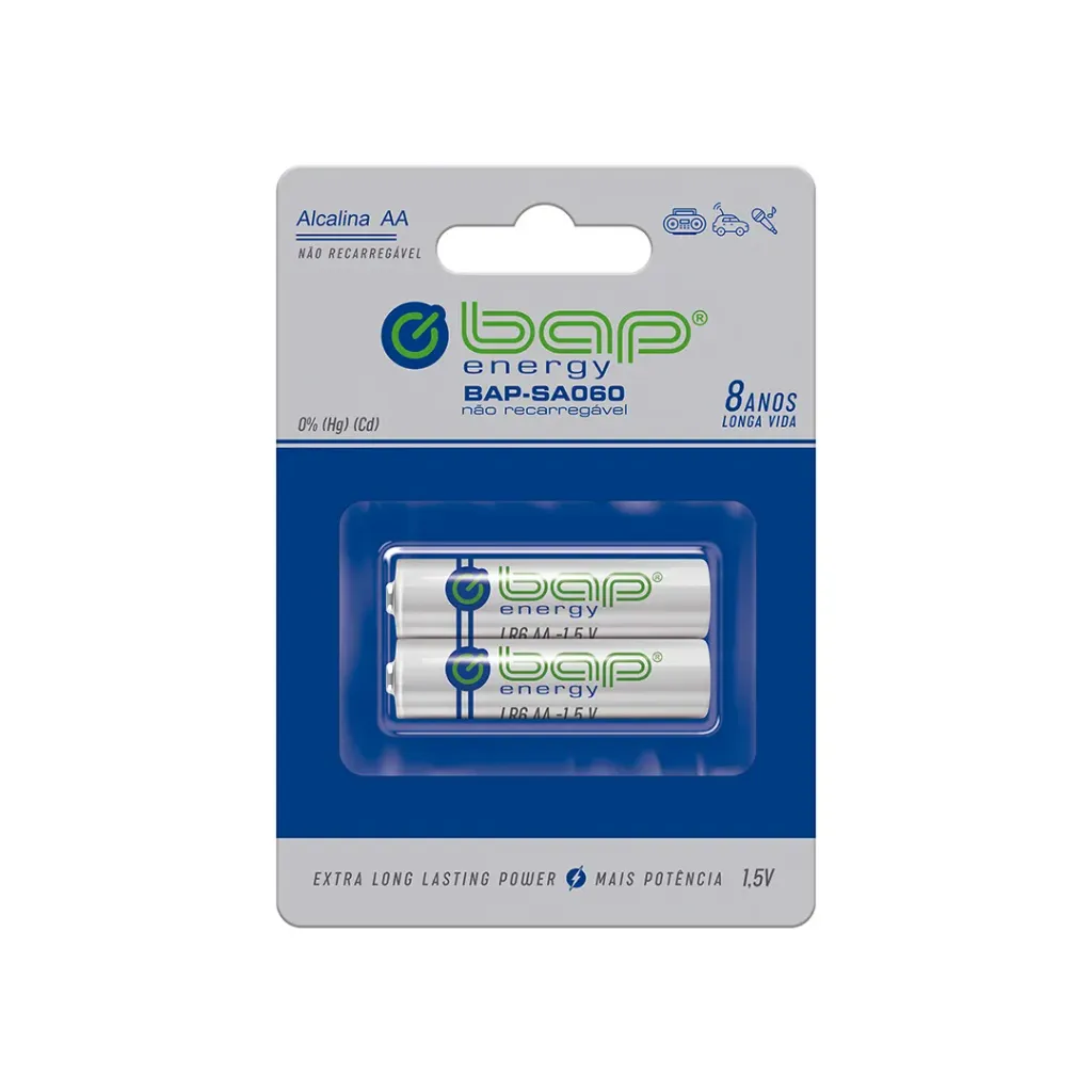 [23328] Pilha Bap AA Alcalina 1,5V SA060 Cartela Com 2