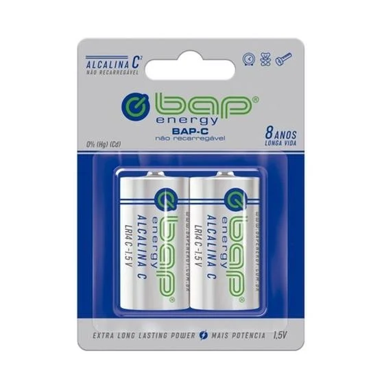 [24639] Pilha Bap C Alcalina 1,5V LR14C Cartela Com 2 (Tipo C)