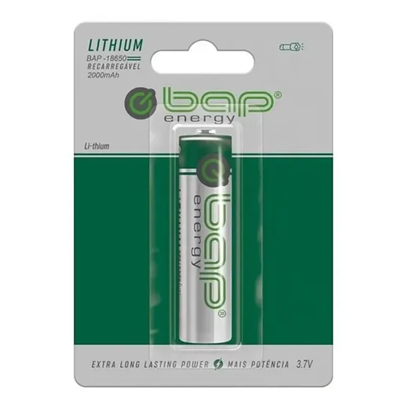 [24039] Pilha 3,7 V Bap BAP18650 Recarregavel Lanterna Energy Lithum-ion 2000mah