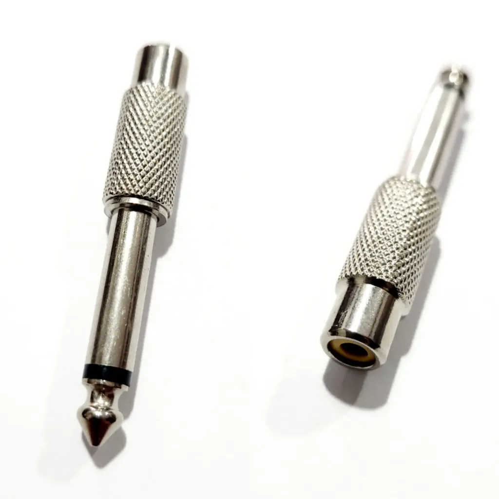 [23186] Plug Adaptador Ent 1 Rca Sai 1 P10 Mono Metal