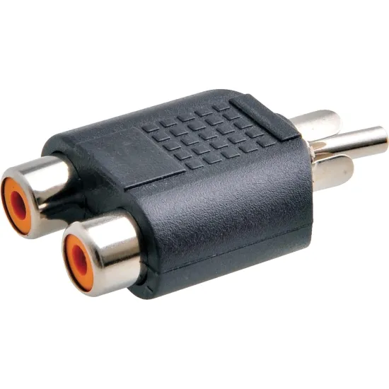 [2610] Plug Adaptador Ent 2 Rca Femea Sai 1 Rca Macho Cod 6675/37