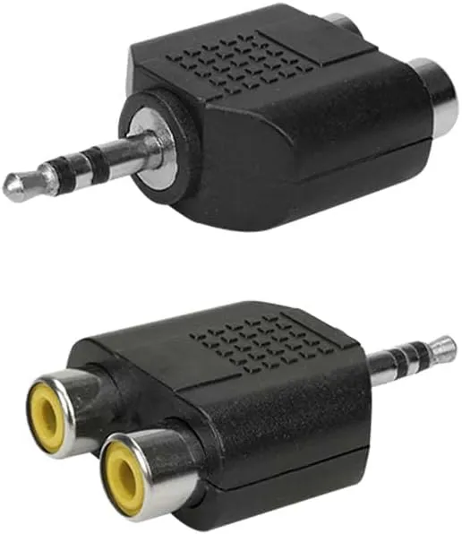 Plug Adaptador Ent 2 Rca Femea Sai 1 P2 Stereo MXT 64.1.236