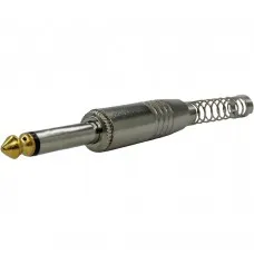 Plug P10 Metal MXT Mono Profissional Com Mola Ponta Dourada 1097