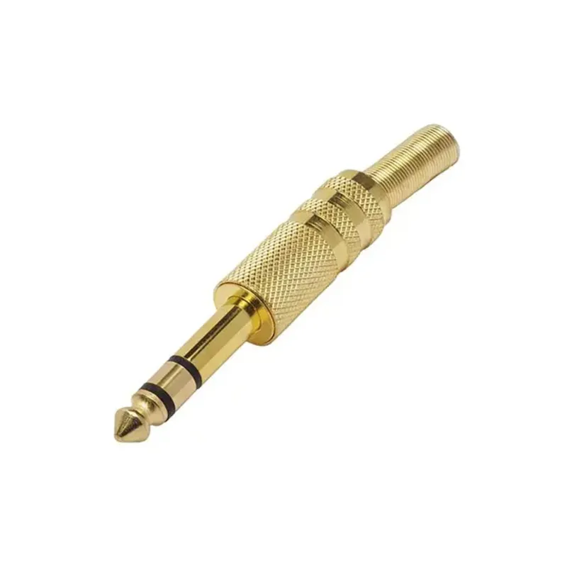 Plug P10 Metal MXT Stereo Ouro Com Mola