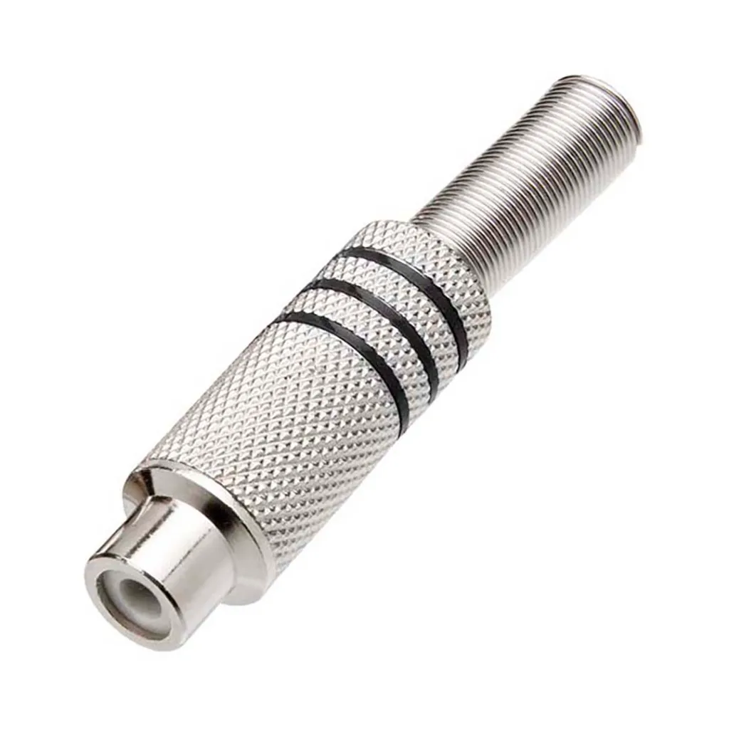 [20151] Plug Rca Femea Metal MXT Tarja Preta/Vermelha 1924