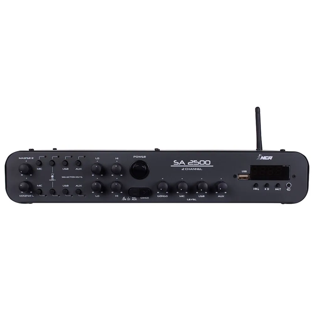 Receiver NCA SA2500 BT 180W Stereo USB SD Bluetooth FM Controle Remoto