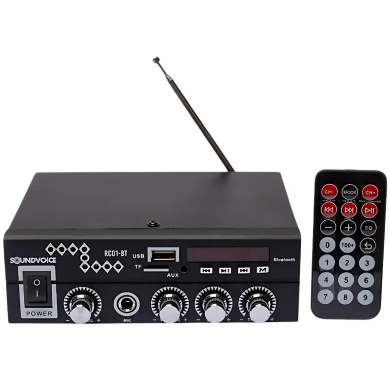 [25438] Receiver SoundVoice RC01BT 60W Bluethooth USB SD FM Controle Remoto