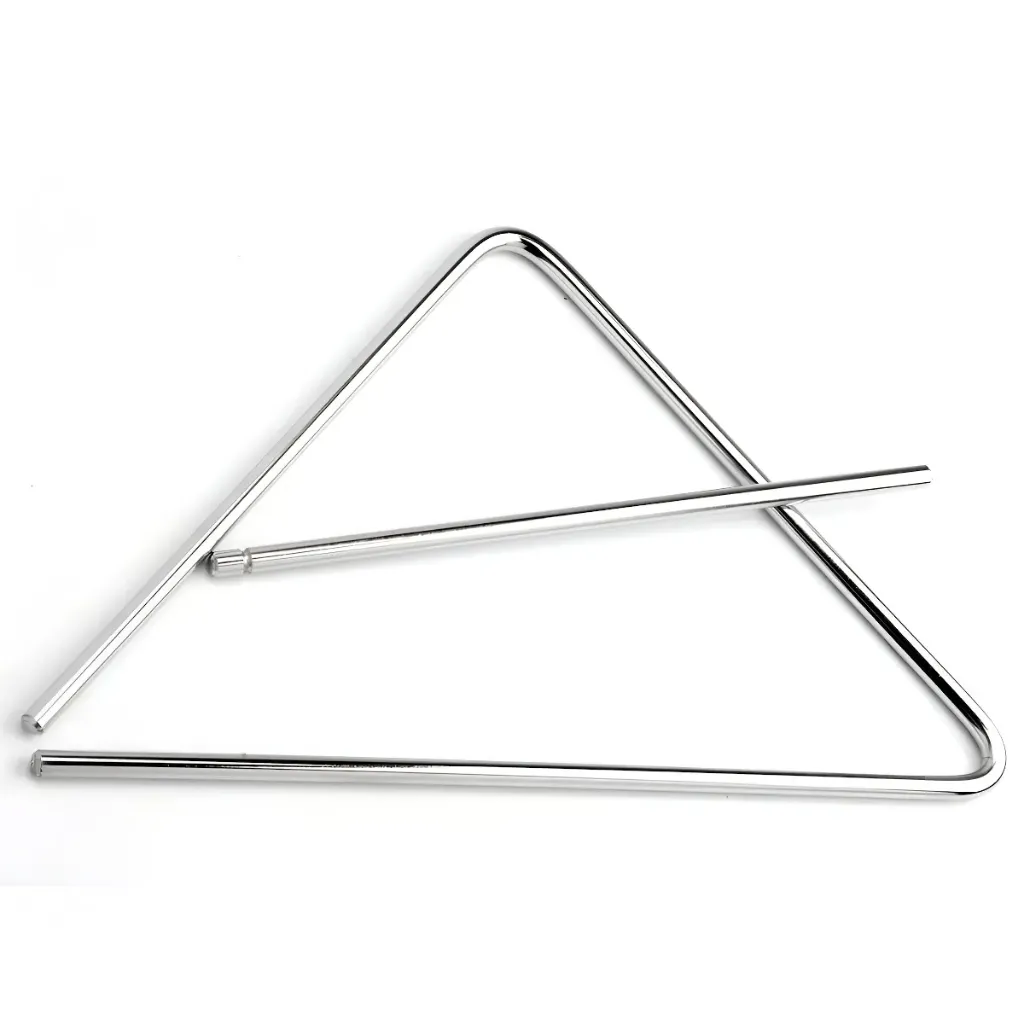 [26099] Triangulo Musical Luen 25 Cm Aço Cromado